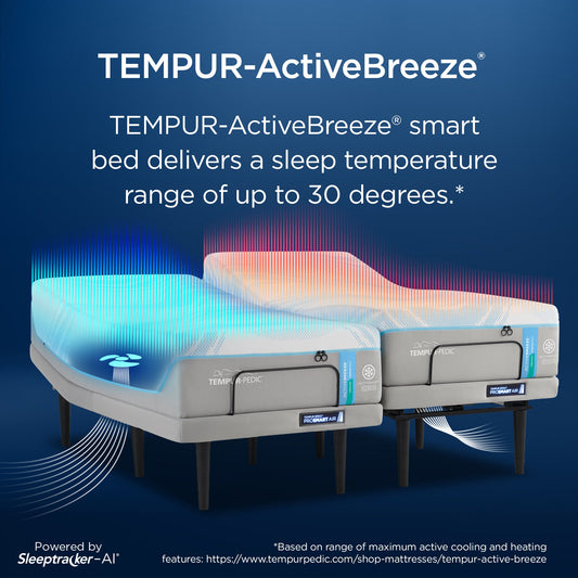 Tempur-Pedic TEMPUR-ActiveBreeze Medium Hybrid Smart Bed – Lifestyle View