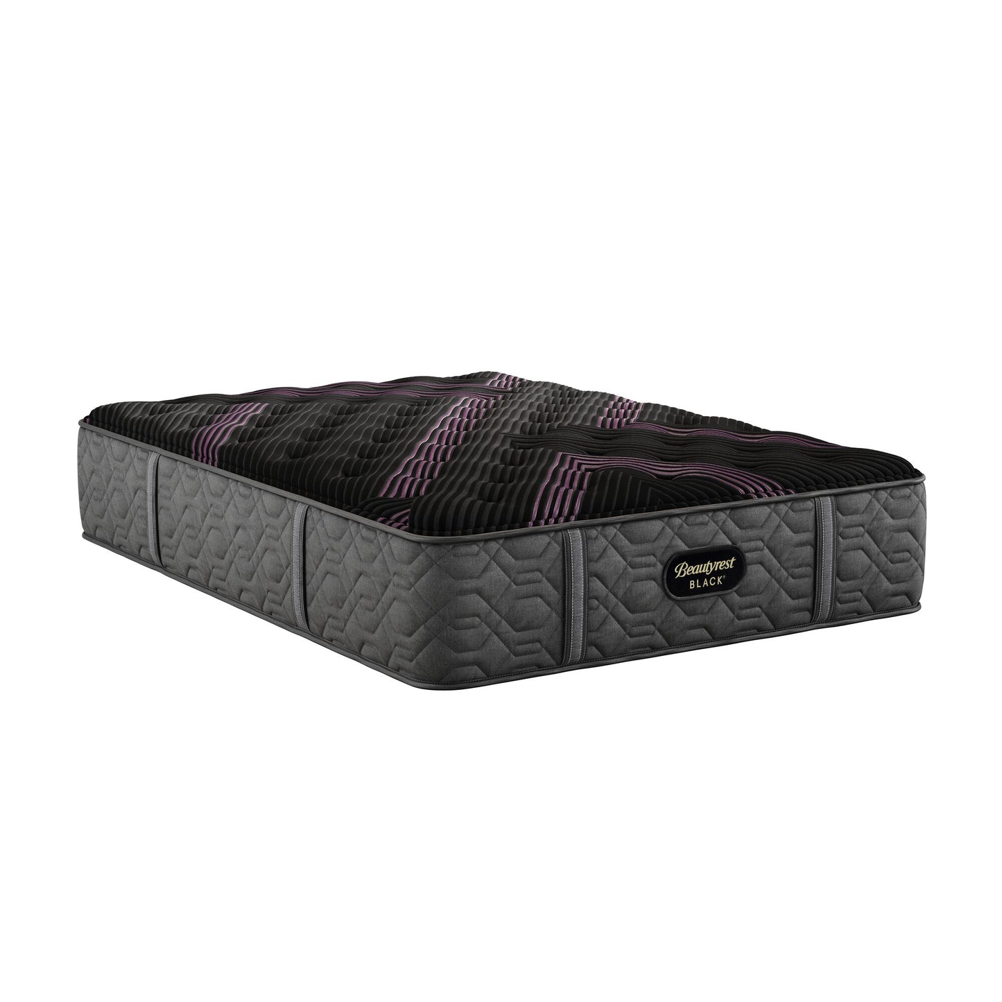 Gray mattress with quilted pattern on a white background
