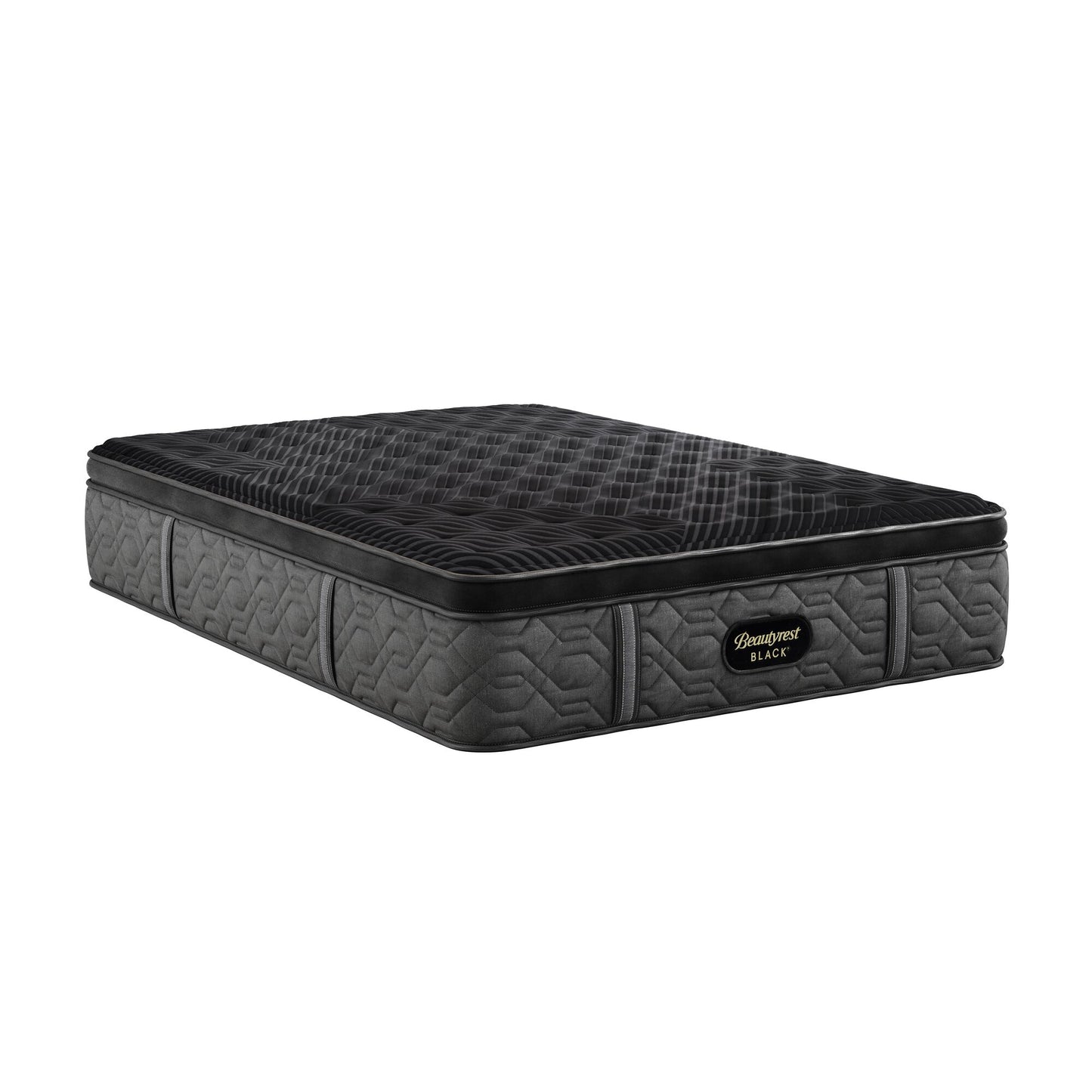 Gray mattress with black border on a white background
