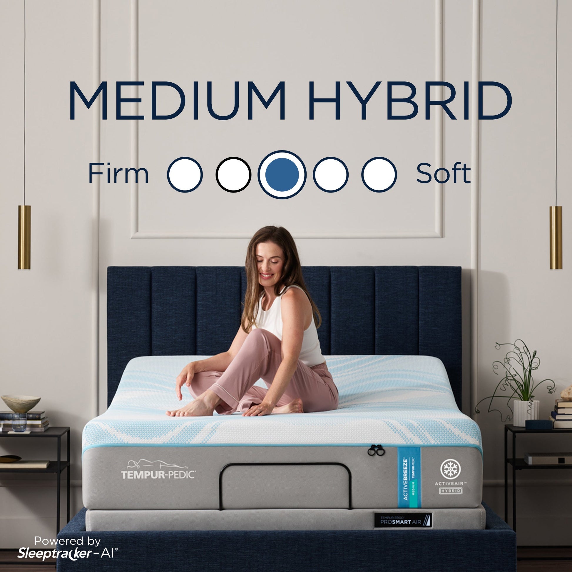 Tempur-Pedic TEMPUR-ActiveBreeze Medium Hybrid Smart Bed – Sleep Surface Detail