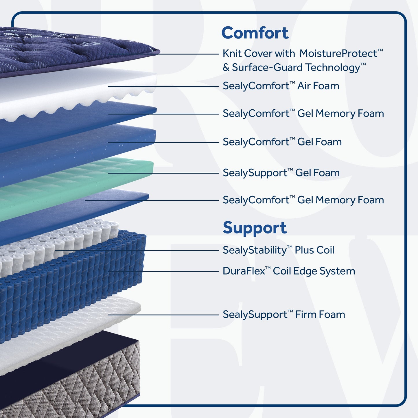Crown Jewel by Sealy® Grand Jewel Soft Tight Top Spring 14.5" – Cutaway View