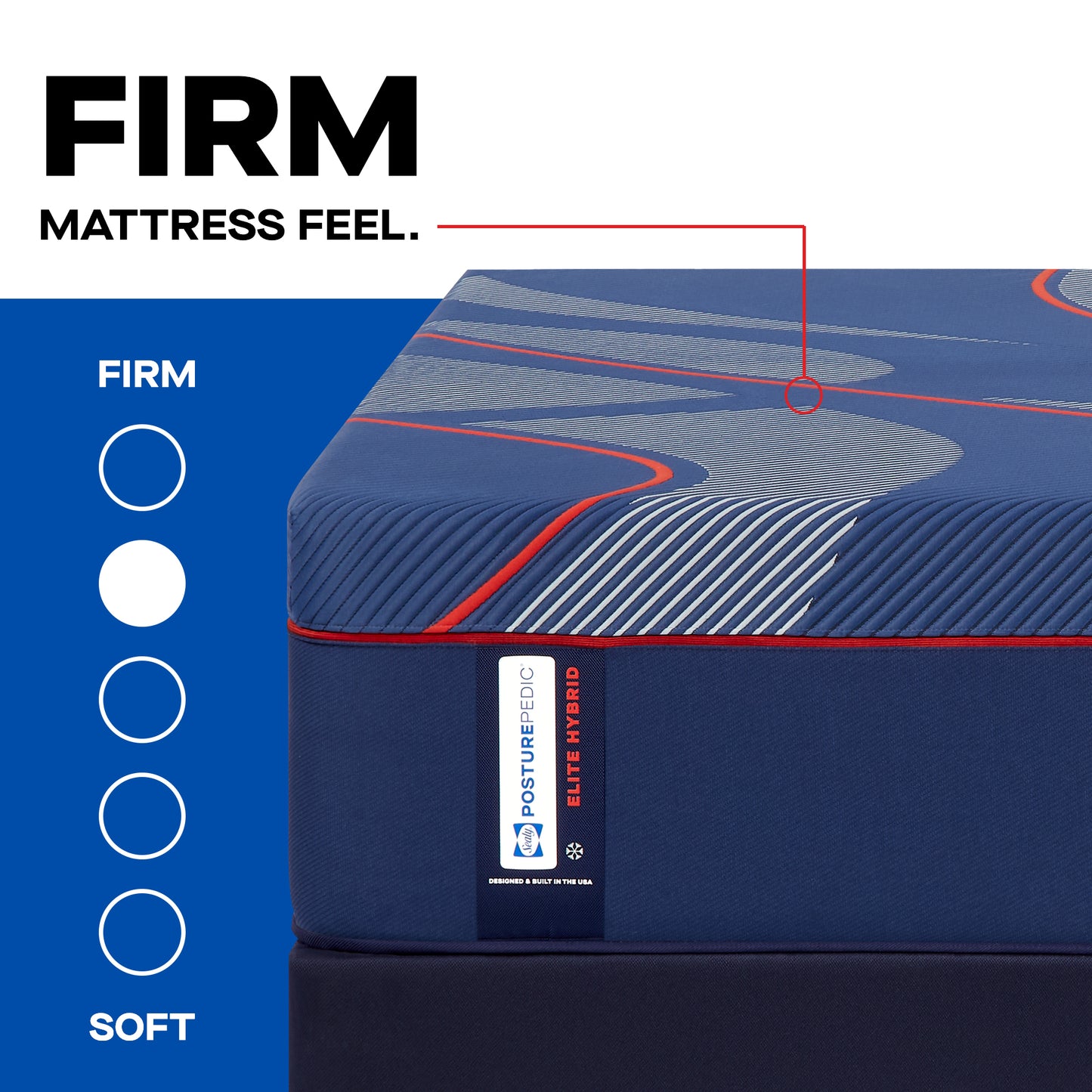 Sealy Posturepedic Elite Hybrid Brenham II Firm Mattress – Feel Scale