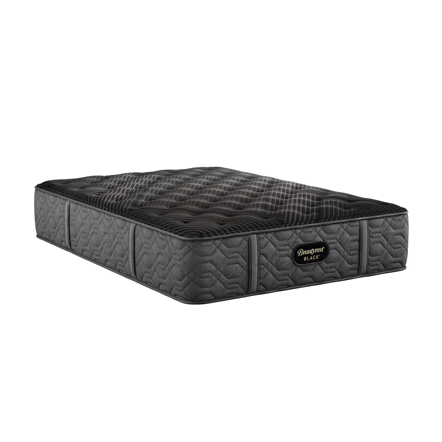 Gray mattress with quilted pattern on a white background