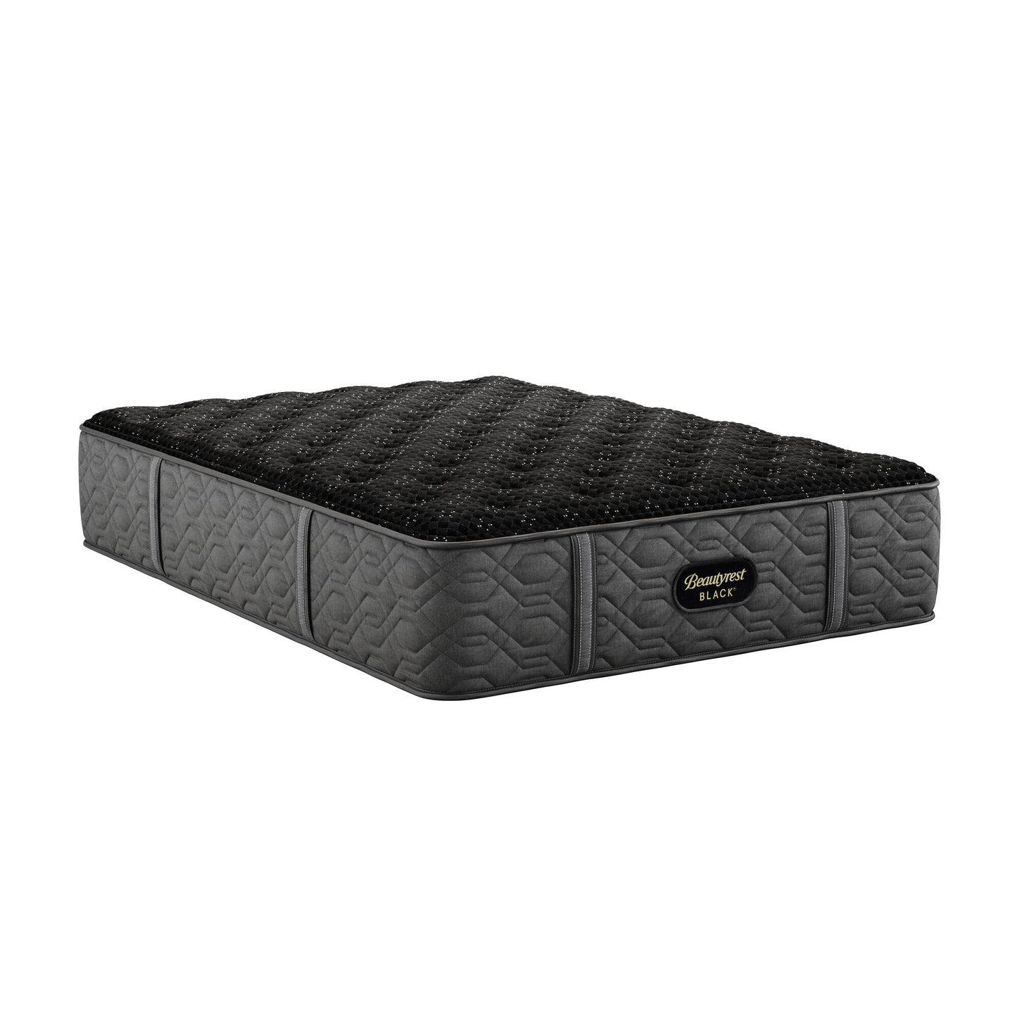 Black mattress with quilted pattern on a white background